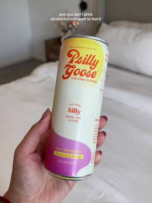 Psilly Goose Silly Non-Alcoholic Drink, Passionfruit Mango - 12 oz, 4 Packs