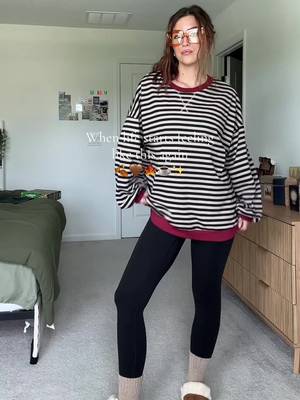 UEU Women Oversized Striped Crewneck Sweatshirt Long Sleeve Casual Pullover