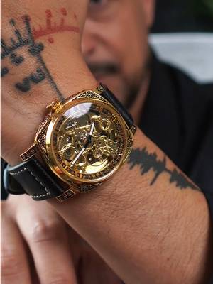 FORSINING Watches for Man, Square Retro Mechanical Watch Self-Wind Carved, Skeleton Automatic Watches Vintage Leather Strap Wristwatch