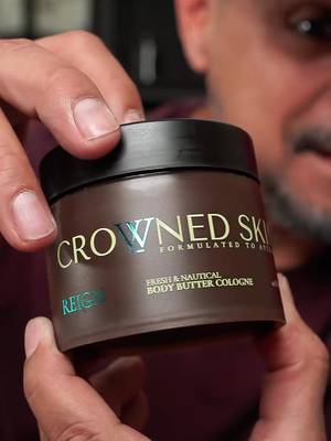 Crowned Skin Reign Body Butter Cologne for Men | Fresh & Nautical | Scented with Pink Pepper & Bergamot | Infused with Natural Shea & Mango Butters | All-Day Fragrance | 4.4oz