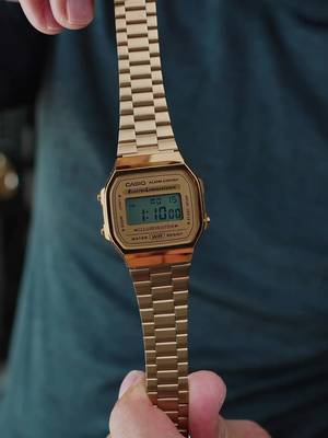 Casio Vintage Gold-Tone Stainless Steel Digital Watch 38.6x36.3mm - A168WG-9VT