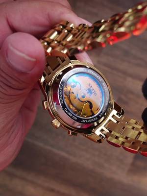 OLEVS Watch Men Automatic Watches for Men Self Winding Luxury Chronograph Mens Watch Mechanical Skeleton Sports Dress Analog Wrist Watches Big Blue Face Silver And Gold Stainless Steel Relojes Automáticos Para Hombre Originales