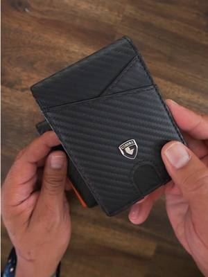 GSOIAX Slim Wallet for Men Rfid Blocking Leather Bifold Front Pocket Carbon Fiber Men's Money Clips Credit Card Holder With Gift Box