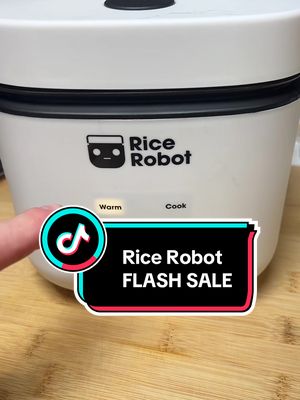 Rice Robot Personal Rice Cooker, PFAS-free, Nonstick. 1 Quart Capacity, with Stainless Steel Steamer Tray, Measuring Cups, Recipe Book with 60 Recipes, and Serving Spoon, As Seen On TV