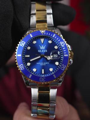 OLEVS Men Watch Classic Gold Blue Waterproof Analog Quartz Luxury Watches